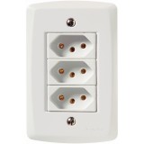 Conjunto Tomada Tripla 10a 4x2 Tramontina Lux2 4x2